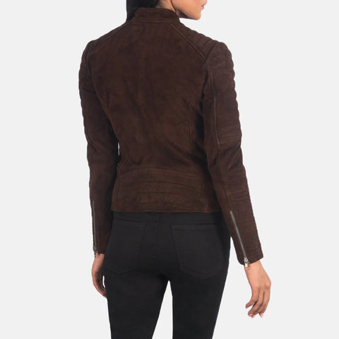 Women's Mocha Suede Biker Jacket