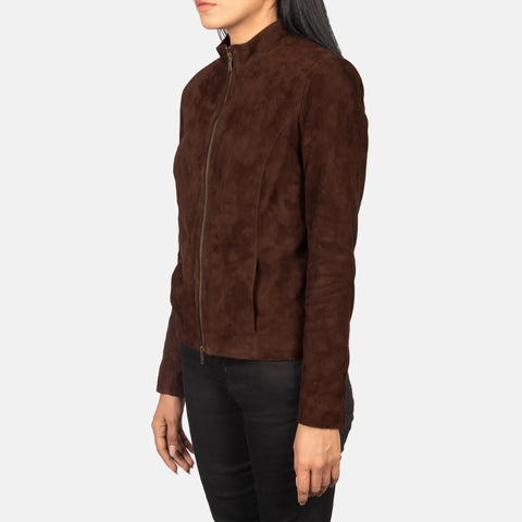 Women's Mocha Suede Biker Jacket