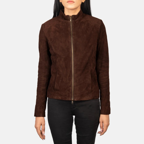 Women's Mocha Suede Biker Jacket