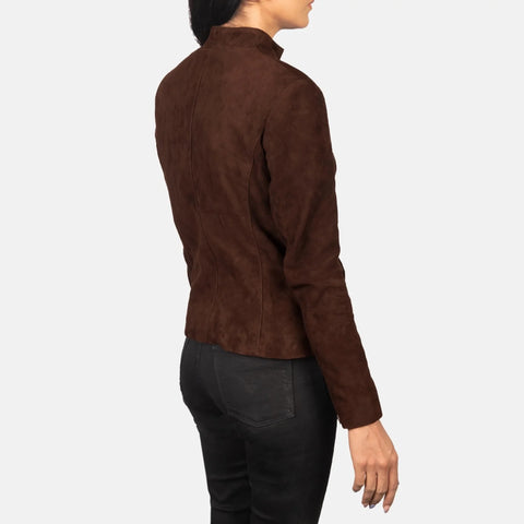 Women's Mocha Suede Biker Jacket