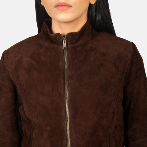 Women's Mocha Suede Biker Jacket