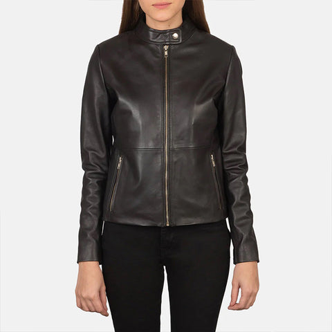 Women's Brown Biker Leather Jacket