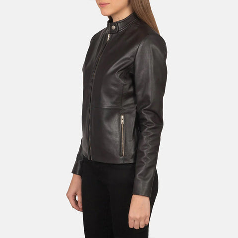 Women's Brown Biker Leather Jacket