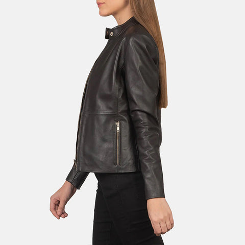 Women's Brown Biker Leather Jacket