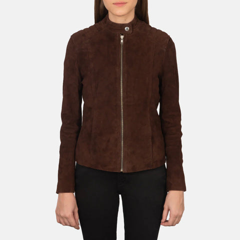 Women's Mocha Suede Biker Jacket