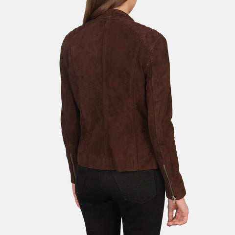 Women's Mocha Suede Biker Jacket