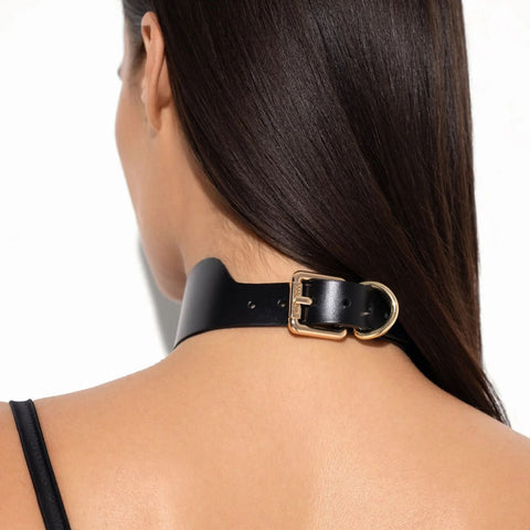 Kaila Leather Collar in Black